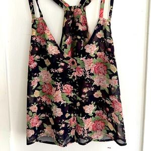 Millau sheer floral tank top
